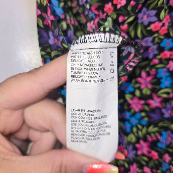 VTG 90s Kathie Lee Maxi Shirt Dress Womens Size 14 Coquette Cottage Floral Boho - Picture 5 of 9